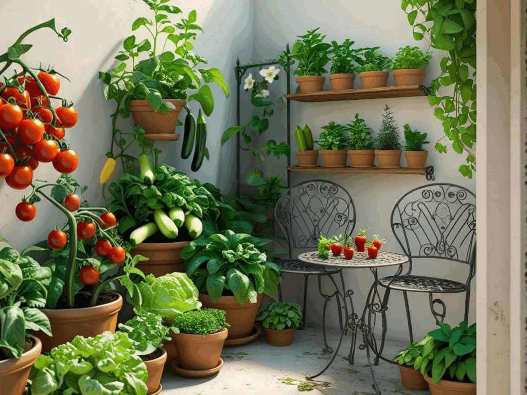 Apartment patio garden